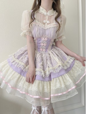 Purple Sweet Ballet Style Lolita Skirt JSK Suspender Dress