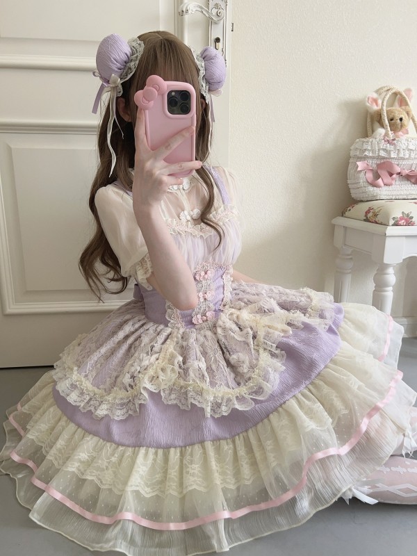 Purple Sweet Ballet Style Lolita Skirt JSK Suspender Dress