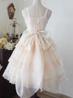 Sweet Lolita Skirt JSK Elegant Puffy Skirt Apricot Lolita Suspender Dress