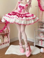 Pink Sweet Lolita Tutu Skirt JSK Suspender Dress