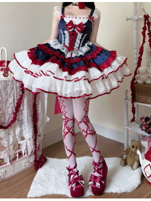 Blue Sweet Lolita Tutu Skirt JSK Suspender Dress