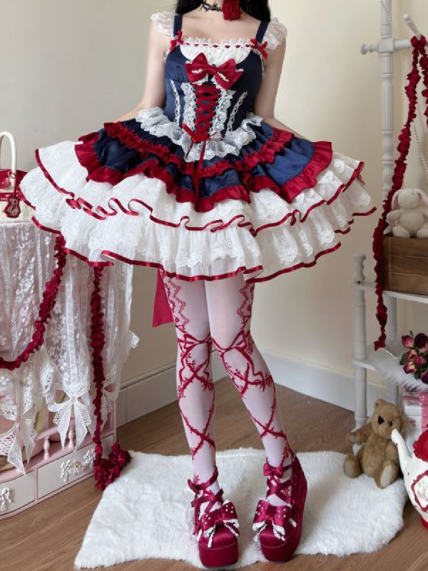 Blue Sweet Lolita Tutu Skirt JSK Suspender Dress