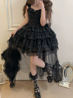 Black Lolita Ballet Style Bride JSK Suspender Dress