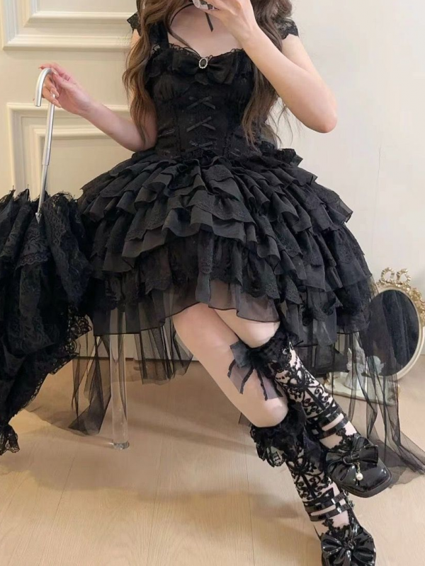 Black Lolita Ballet Style Bride JSK Suspender Dress