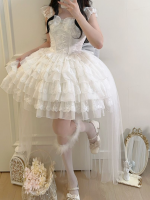 White Lolita Ballet Style Bride JSK Suspender Dress