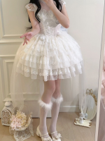 White Lolita Ballet Style Bride JSK Suspender Dress