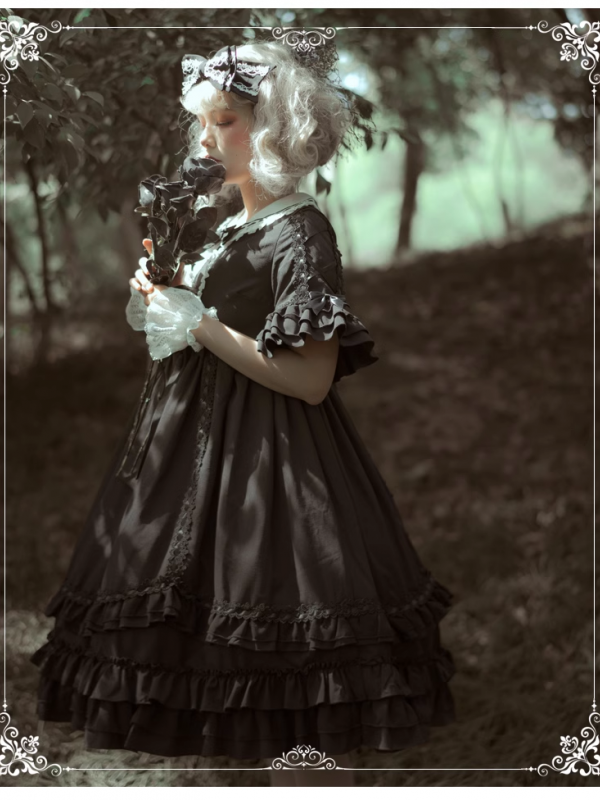 Lolita Dress op High Waist Dark Retro Palace Style Lolita Skirt Princess Skirt