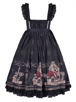 Sweet Retro Lolita Dress CLA Printed Suspender Skirt