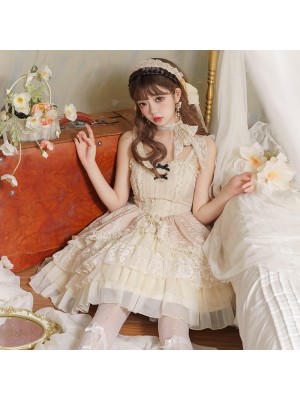 Sweet and Elegant Ballet Style Cake Skirt Lolita Suspenders Dress