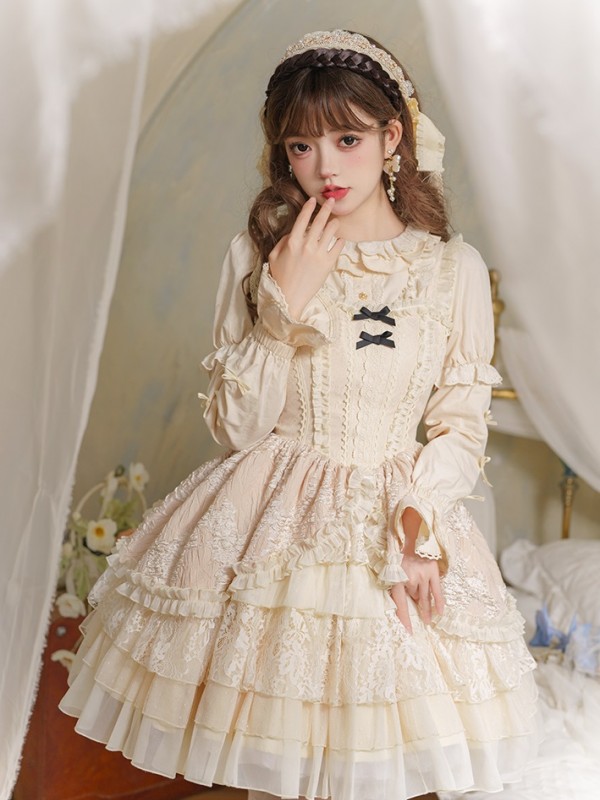 Sweet and Elegant Ballet Style Cake Skirt Lolita Suspenders Dress