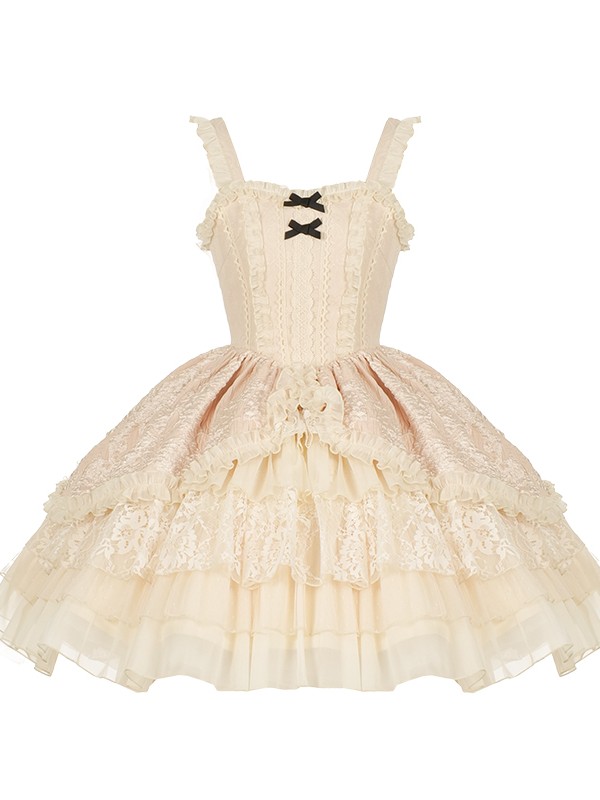 Sweet and Elegant Ballet Style Cake Skirt Lolita Suspenders Dress