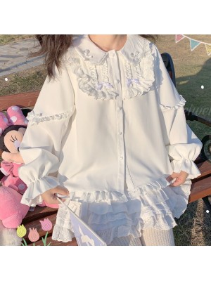 Sweet Lolita Inner Shirt Doll Collar Long Sleeve Blouse