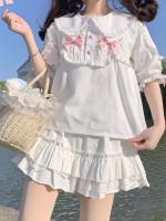 Sweet and Cute Lolita Cotton Short-sleeved Candy Blouse