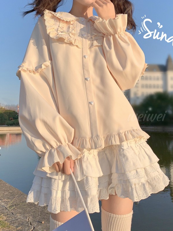 Sweet Lolita Inner Shirt Doll Collar Long Sleeve Blouse