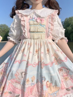 Sweet and Cute Lolita Cotton Short-sleeved Candy Blouse