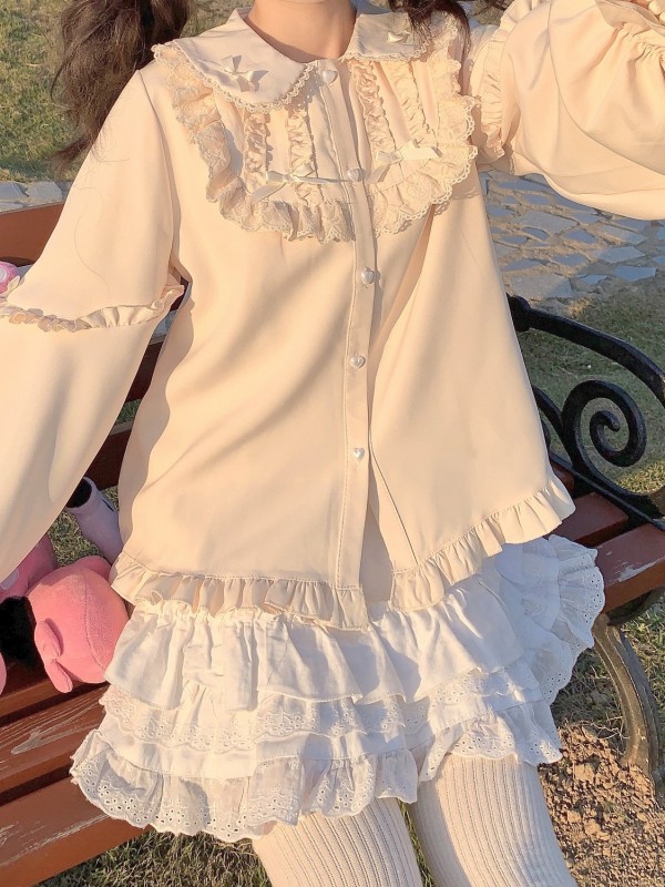 Sweet Lolita Inner Shirt Doll Collar Long Sleeve Blouse