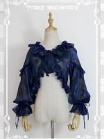 Cute Lolita Chiffon Lantern Sleeve Bow Cardigan Jacket