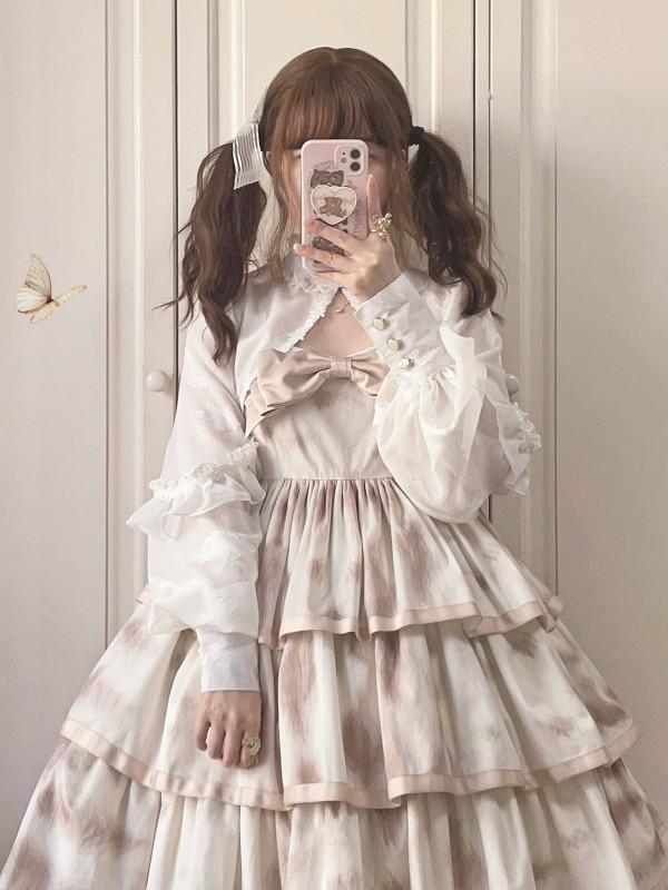 Sweet Retro Outerwear Chiffon Lantern Sleeve Lolita Coat