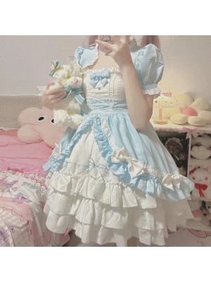 Sweet Blue Lolita Dress Sweet Lolita Puffy Princess Dress