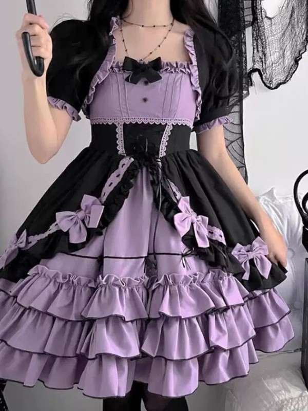 Purple Gothic Lolita Dress Sweet Lolita Puffy Princess Dress