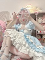 Sweet Blue Lolita Dress Sweet Lolita Puffy Princess Dress