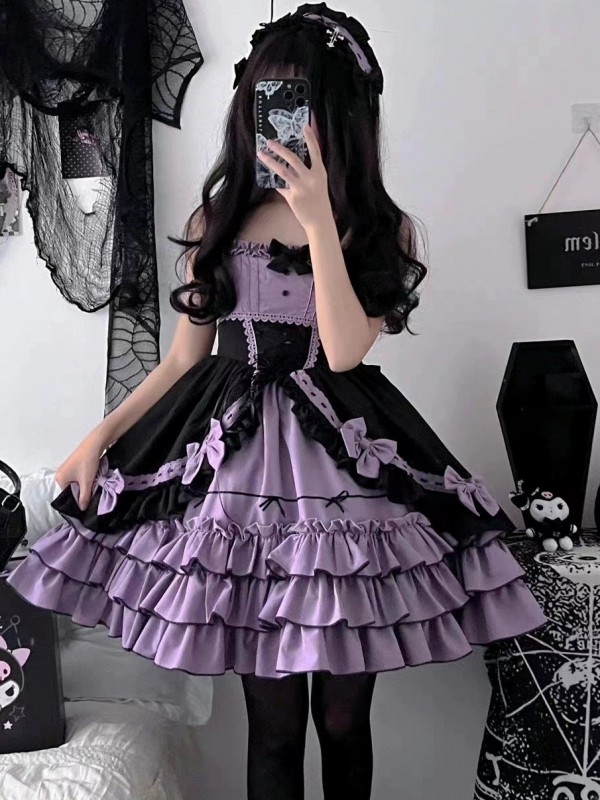 Purple Gothic Lolita Dress Sweet Lolita Puffy Princess Dress