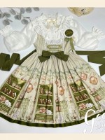 Sweet JSK Japanese Style Small Fresh Print College Style Lolita Suspender Dress