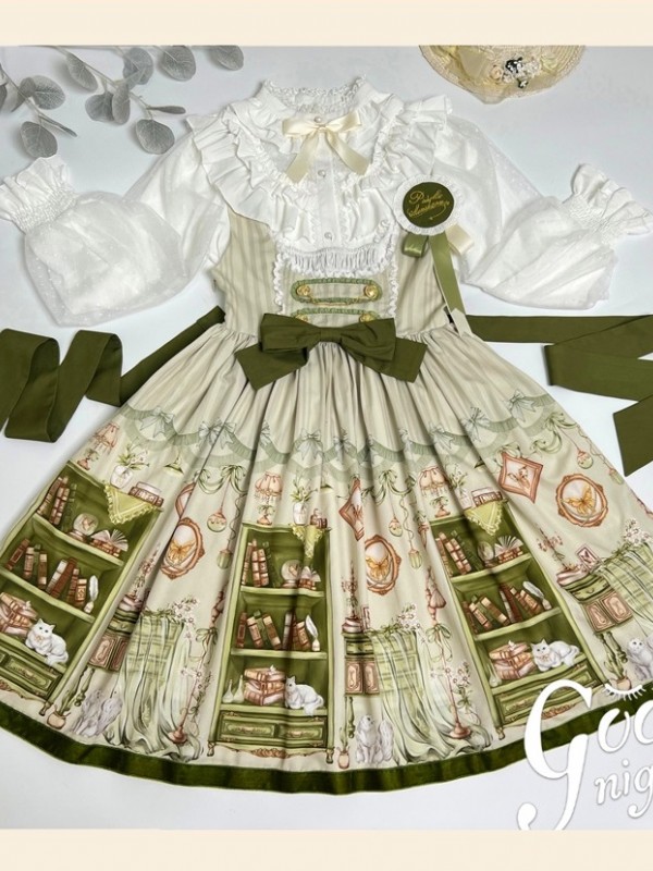 Sweet JSK Japanese Style Small Fresh Print College Style Lolita Suspender Dress