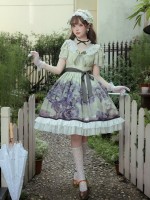 Sweet Lolita Dress Printed Elegant Lace Dress