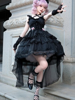 Ballet Style Lolita Light Wedding Ruffled Lolita Suspender Dress