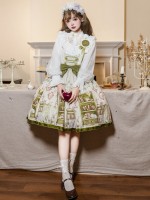 Sweet JSK Japanese Style Small Fresh Print College Style Lolita Suspender Dress