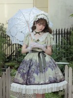 Sweet Lolita Dress Printed Elegant Lace Dress