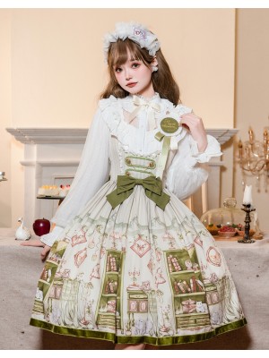 Sweet JSK Japanese Style Small Fresh Print College Style Lolita Suspender Dress