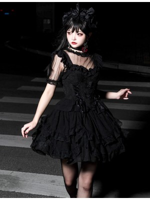 Black Sweet Princess Dress Lolita Suit Suspender Dress