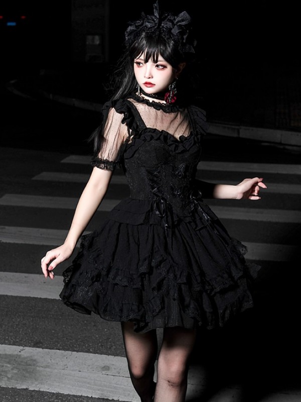 Black Sweet Princess Dress Lolita Suit Suspender Dress