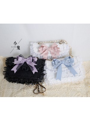 Japanese JK Sweet Lace Lolita Pearl Bow Bag