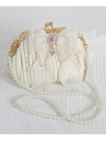 Retro Lolita Pearl Bow Bag Shell Bag Crossbody Bag