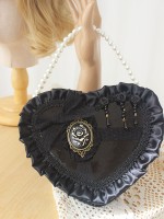 Gothic Retro Black Handbag Lolita Heart Crossbody Bag