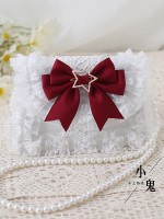 Sweet Lolita Bow Elegant Pearl Chain Lace Handbag