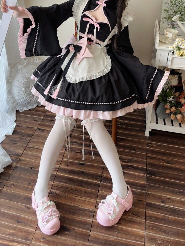 Black Lolita Dress Sweet Maid JSK Suspender Dress