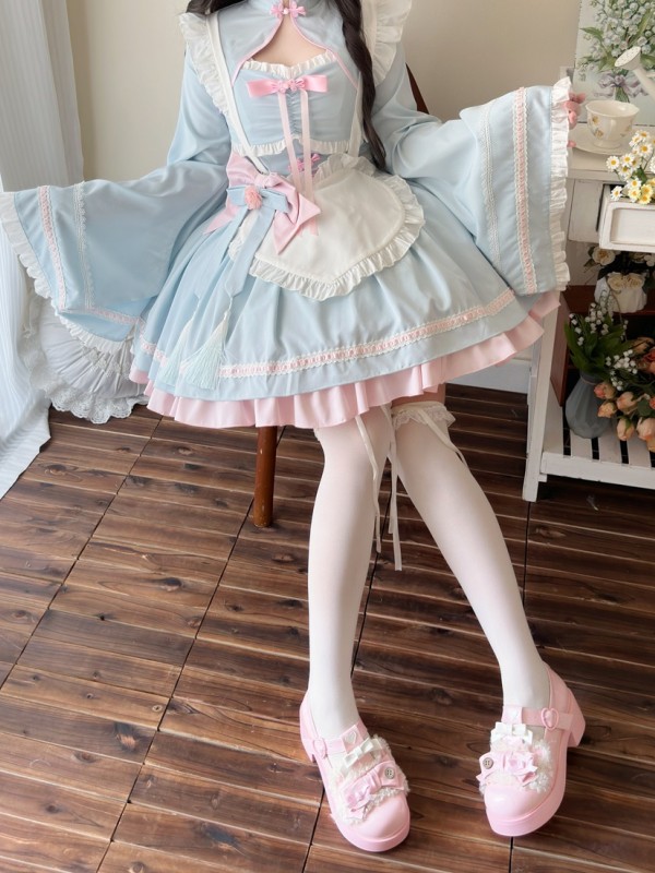 Blue Lolita Dress Sweet Maid JSK Suspender Dress