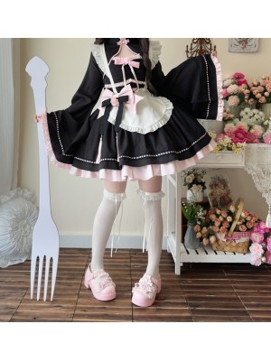 Black Lolita Dress Sweet Maid JSK Suspender Dress