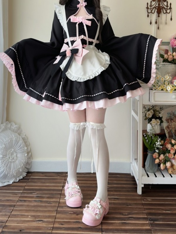 Black Lolita Dress Sweet Maid JSK Suspender Dress