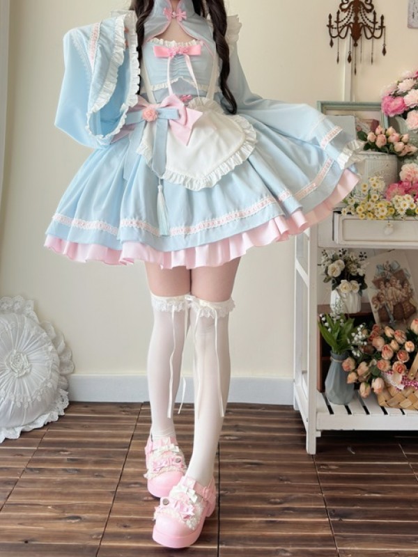 Blue Lolita Dress Sweet Maid JSK Suspender Dress