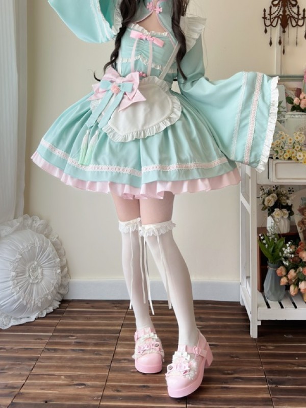 Green Lolita Dress Sweet Maid JSK Suspender Dress