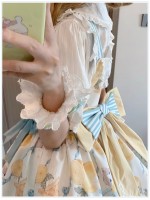 Sweet and Cute Lolita Dress With Printed Suspenders