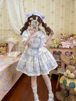 Sweet and Lovely Purple Printed Lolita Suspender Skirt