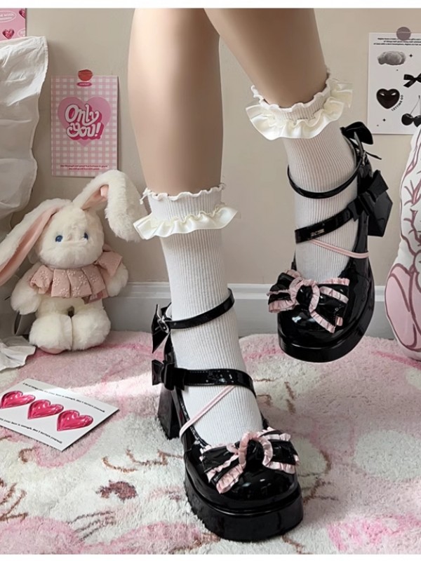 Mid-heel Waterproof Platform Cute Sweet Girl Lolita Shoes