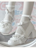 Lace Round Head Ballet Style Sweet Lolita Shoes