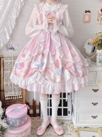 Sweet and Cute Printed Dress JSK Lolita Suspender Skirt